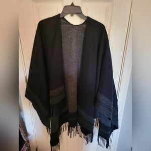 Black fleece poncho/shawl